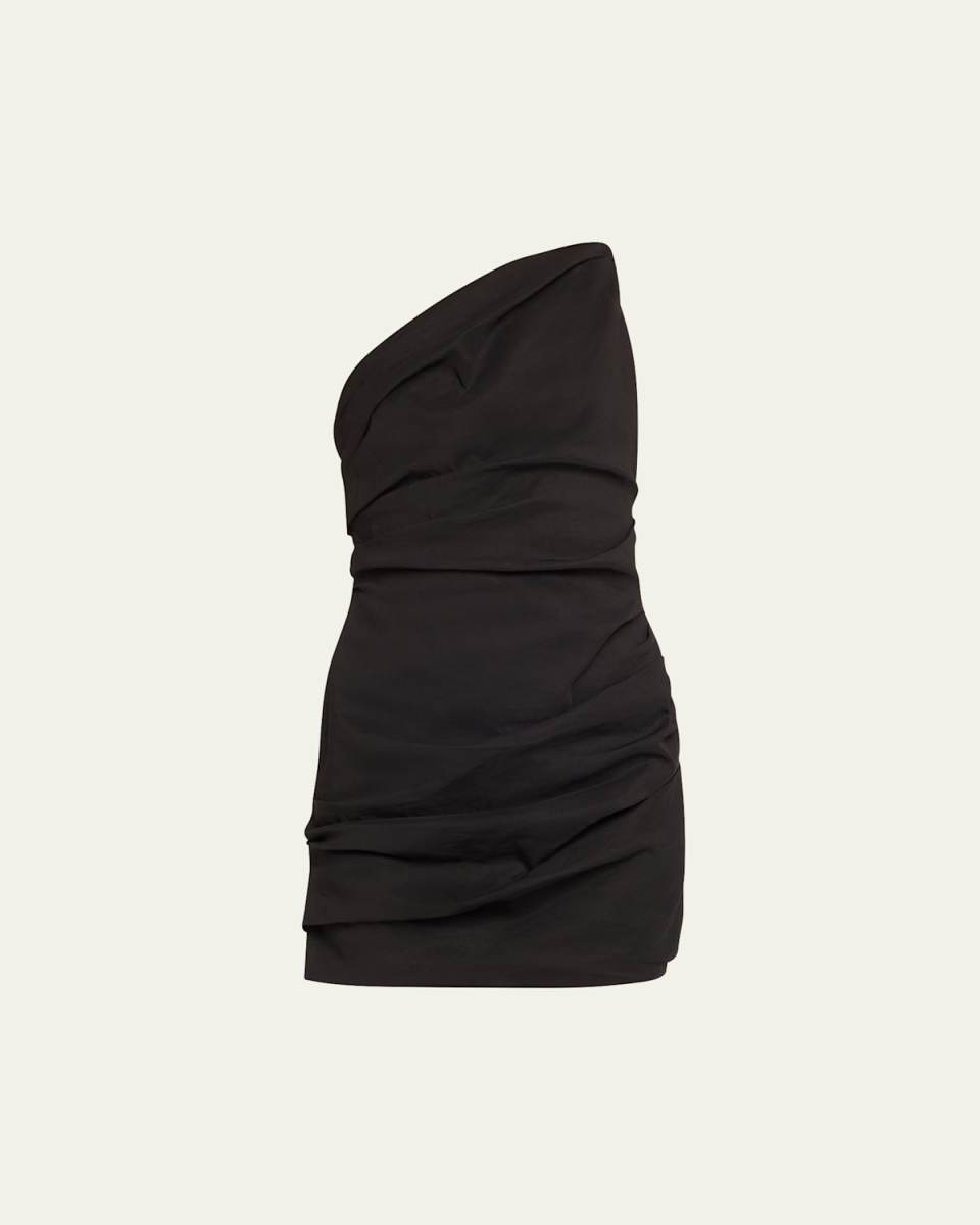 Carina Gathered One-Shoulder Mini Dress