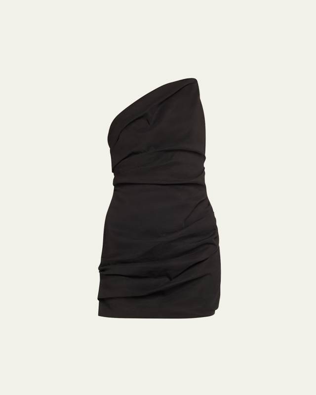 Carina Gathered One-Shoulder Mini Dress