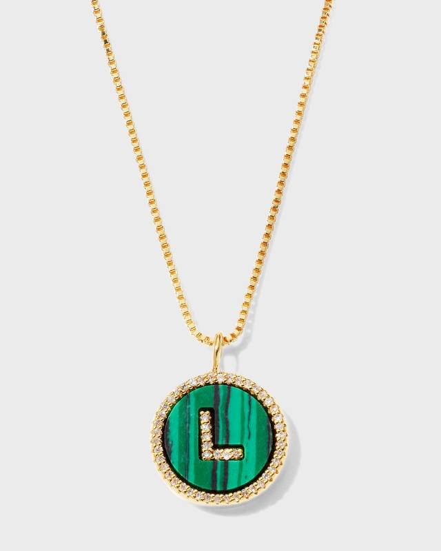 Malachite Initial Necklace