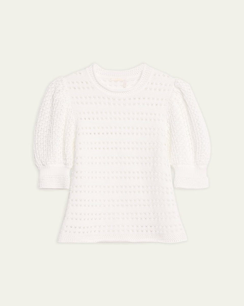 x High Summer Crochet Puff-Sleeve Top