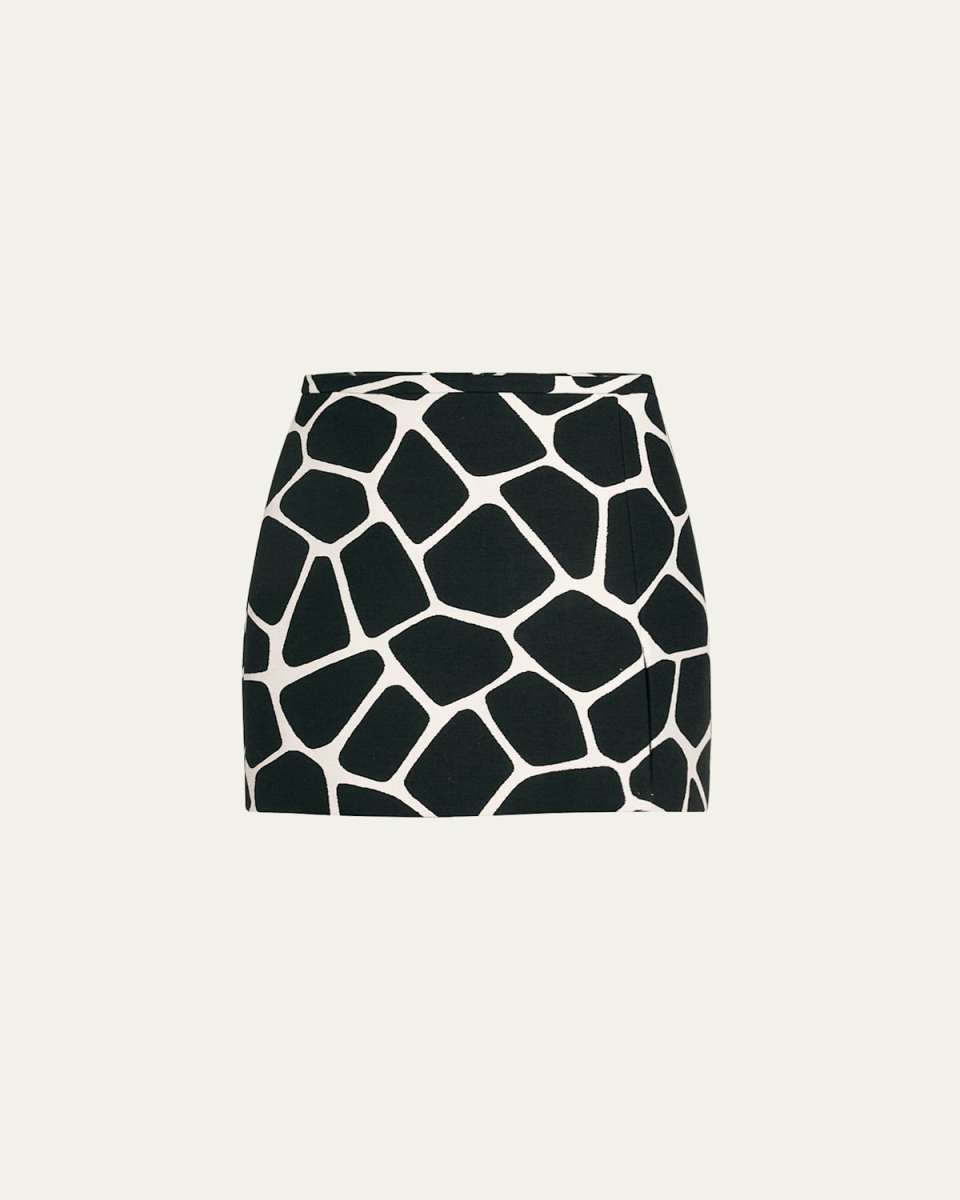 Abstract Mini Slit Skirt