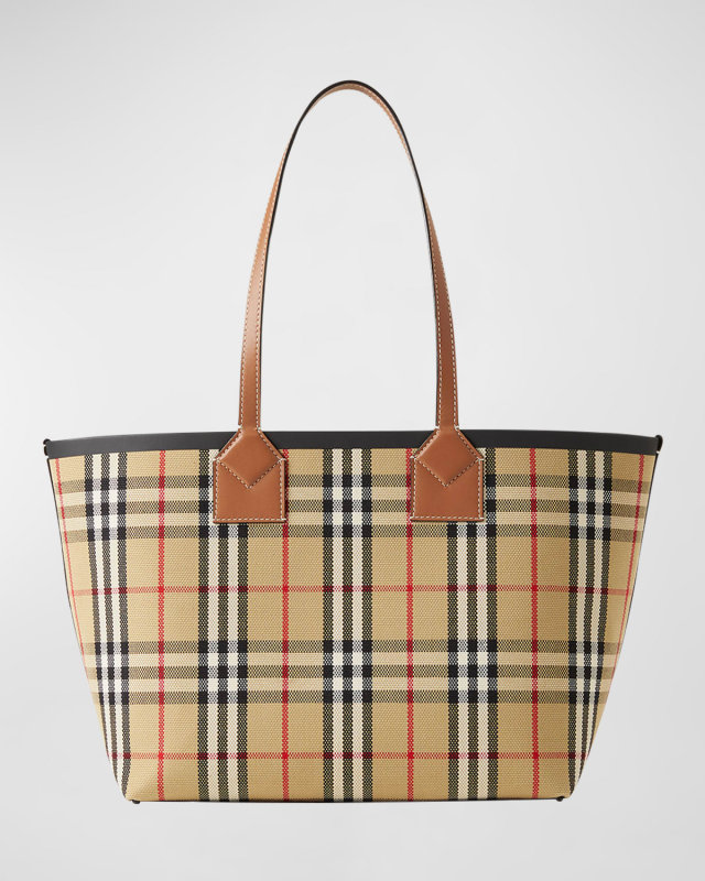 Heritage Small Check Canvas Tote Bag