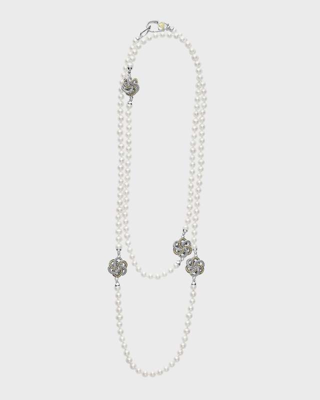 Luna Two-Tone Pearl 4-Station Necklace