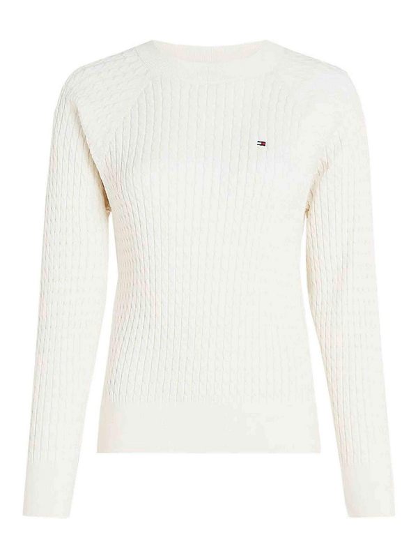 Tommy Hilfiger Pull Col Rond - Blanc