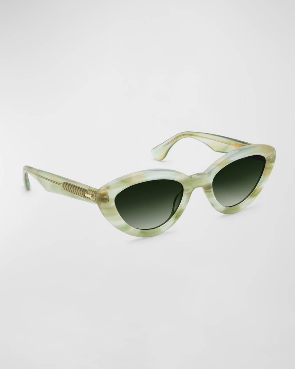 Sasha Green Acetate Cat-Eye Sunglasses