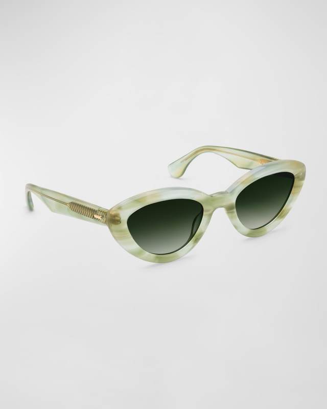 Sasha Green Acetate Cat-Eye Sunglasses