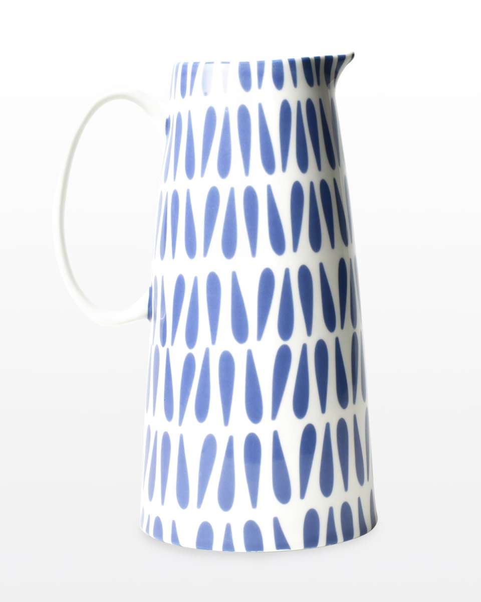 Iris Blue Drop Pedestal Pitcher
