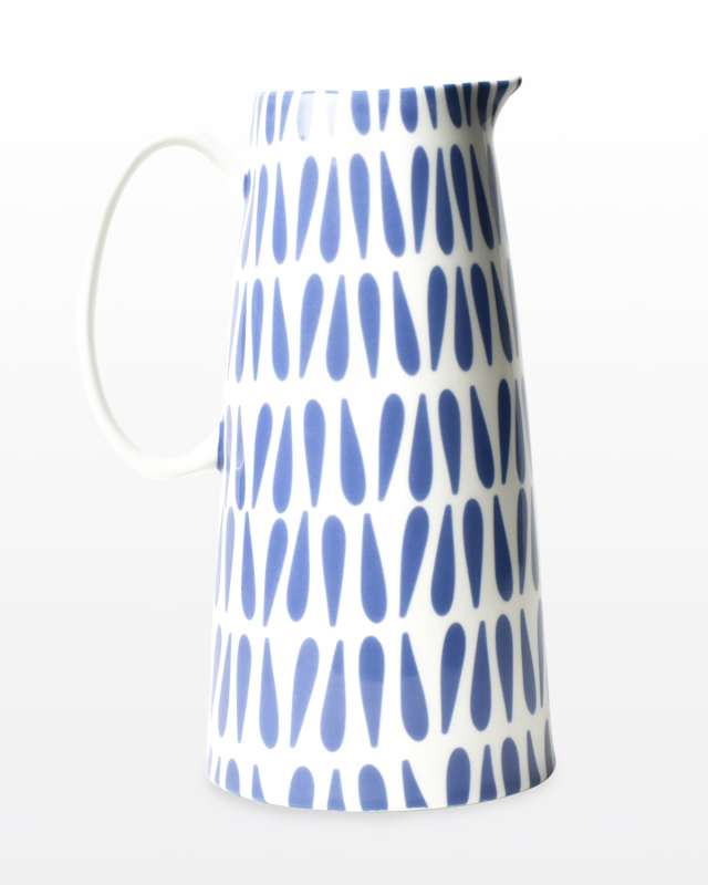 Iris Blue Drop Pedestal Pitcher
