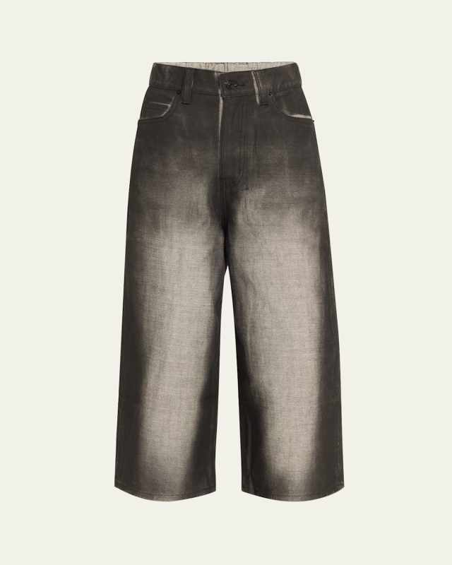 Shadow Painted Cropped Denim Pants