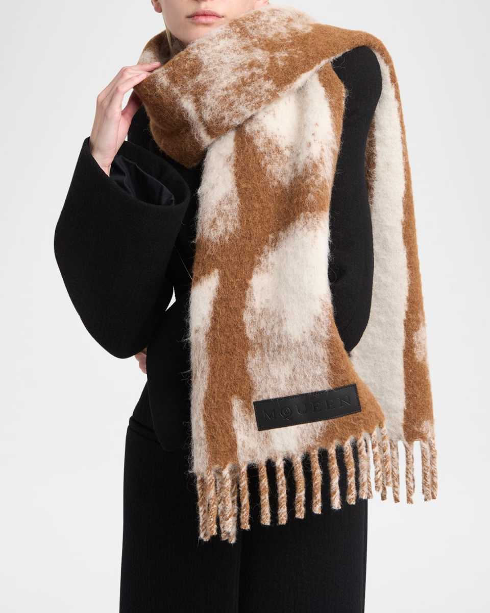 Sculpture Fringe Cashmere-Blend Scarf