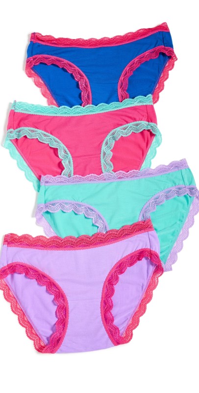 Stripe & Stare Knicker Four Pack - Bright Contrastulti
