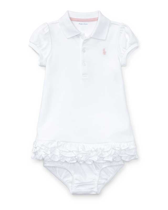 Cupcake Ruffle Hem Polo Dress With Bloomers, Size 6M-18