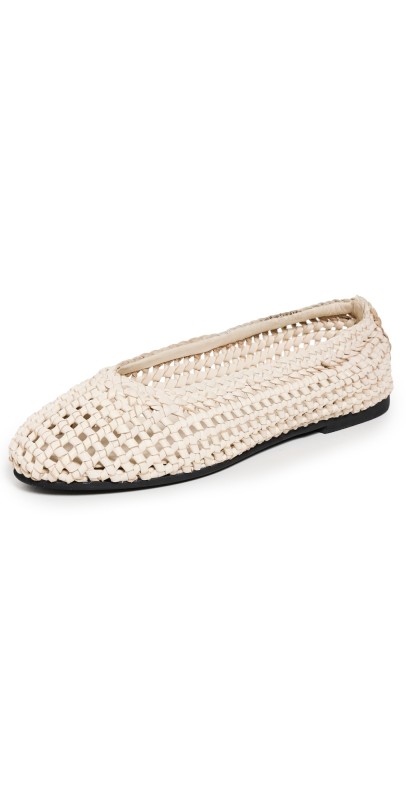 St. Agni Macrame Mesh Ballet Flats Tofu
