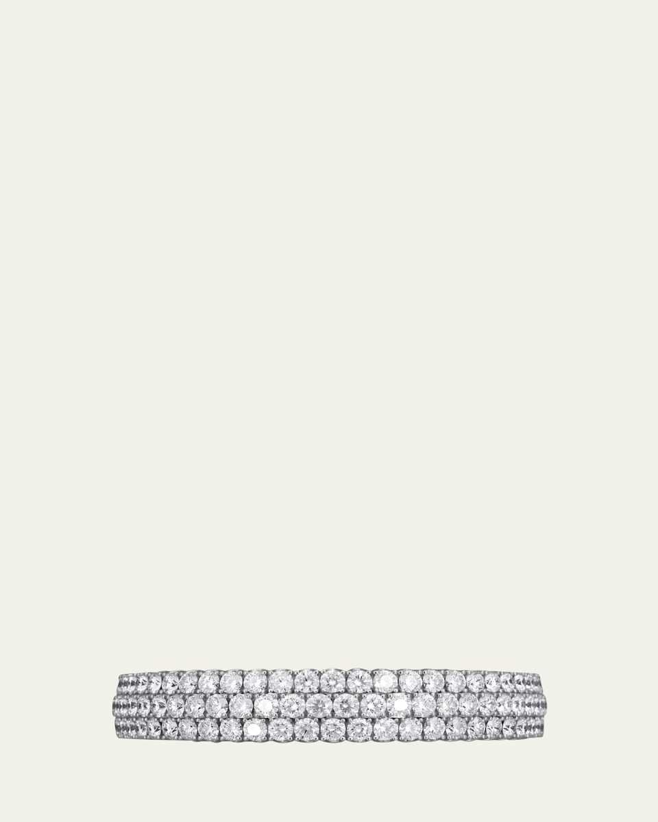 18K White Gold Xpandable 3-Row Diamond Bracelet