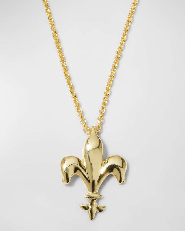 Fleur de Lise Necklace in Yellow Gold