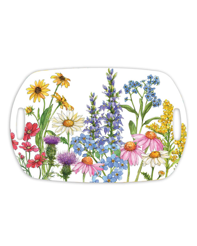 Wildflowers Shatter-Resistant Bamboo Serving Tray