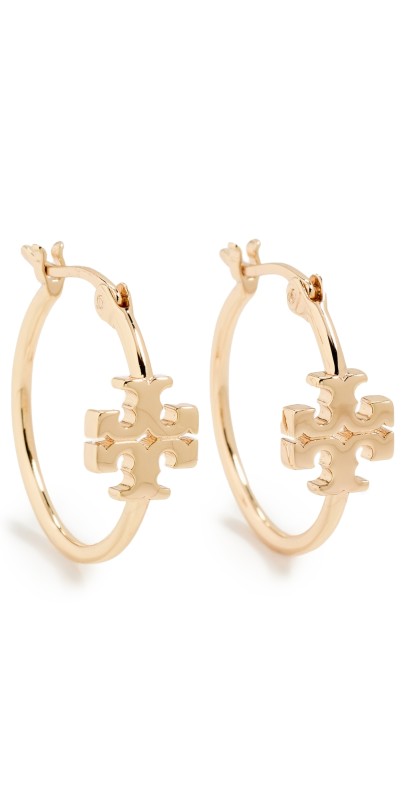 Tory Burch Small Eleanor Hoop Earrings Tory Gold