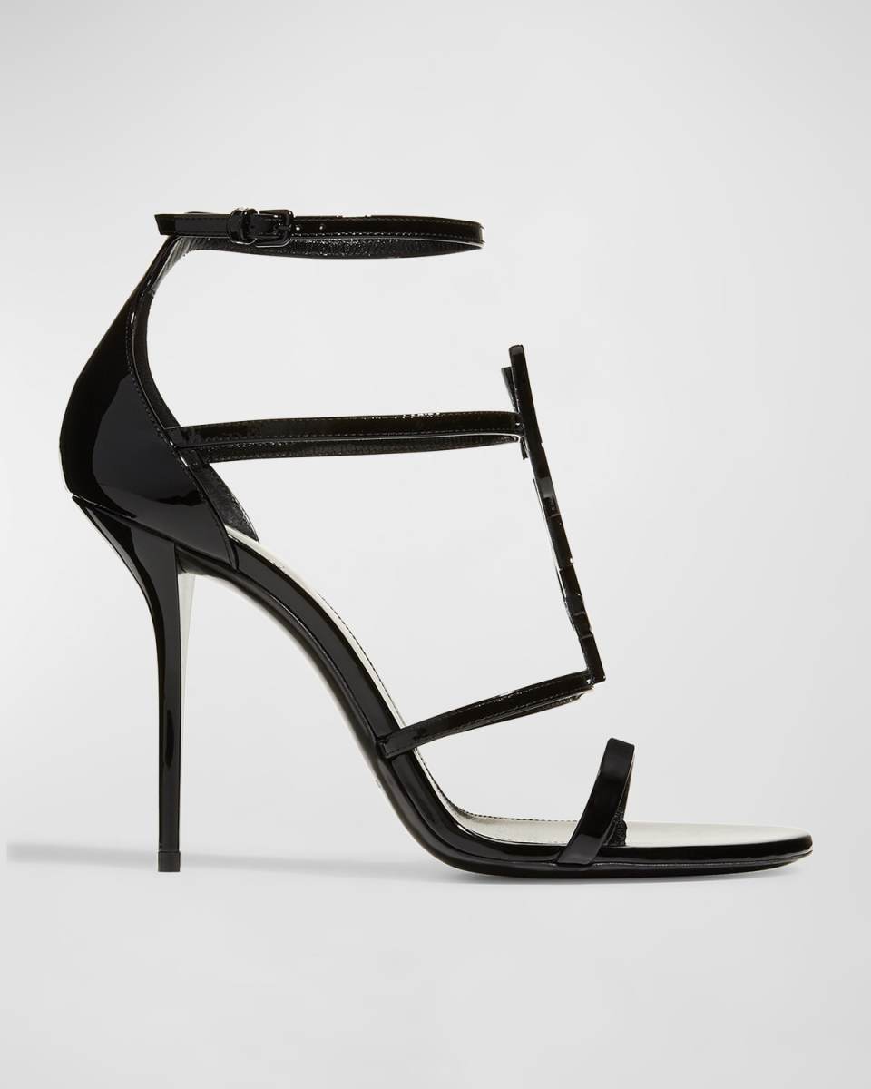Opyum YSL Patent Ankle-Strap Sandals