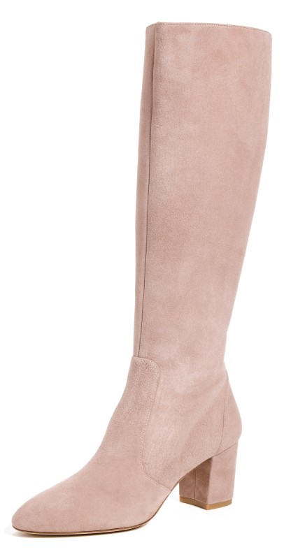 Stuart Weitzman Yuliana Knee High Zip Boots 60mm Fawn