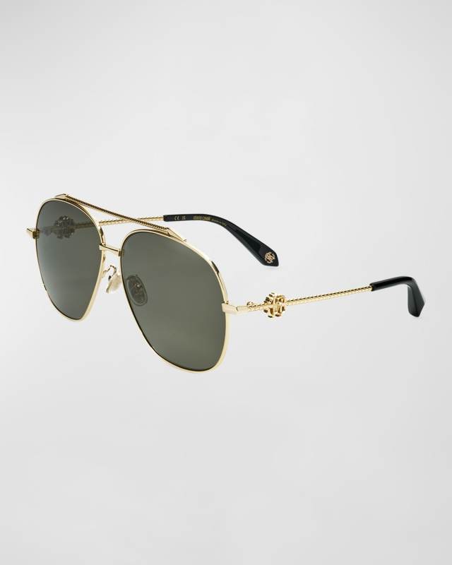 Iconic RC Metal & Acetate Aviator Sunglasses