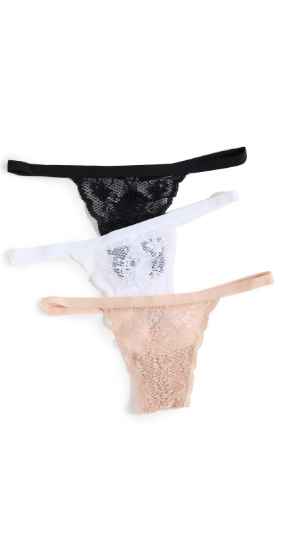 Cosabella Never Say Never Thong 3 Pack Black/Sette/Whit