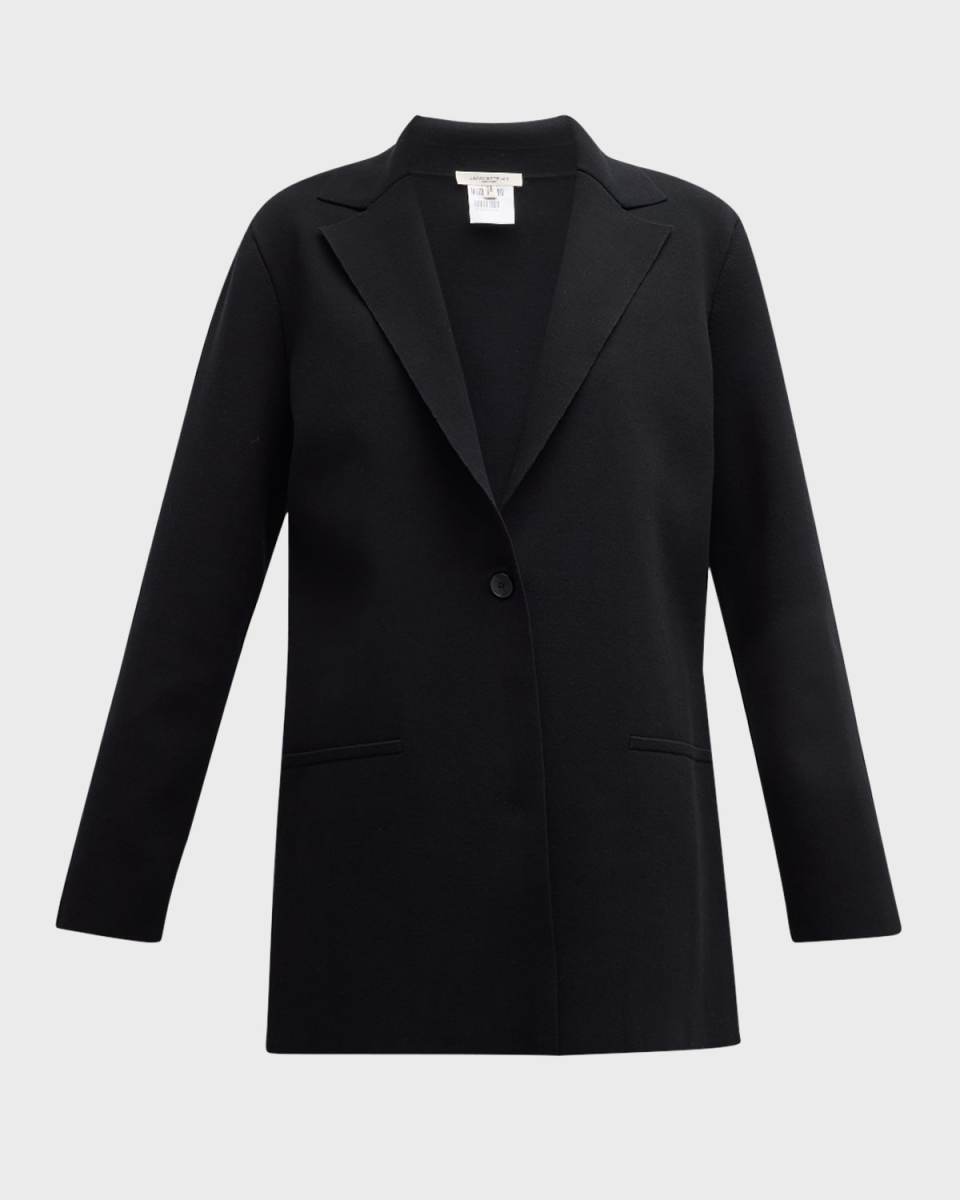 Single-Button Matte Crepe Blazer