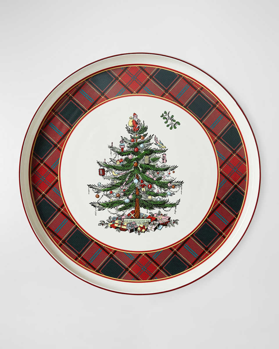 Christmas Tree Tartan Lazy Susan