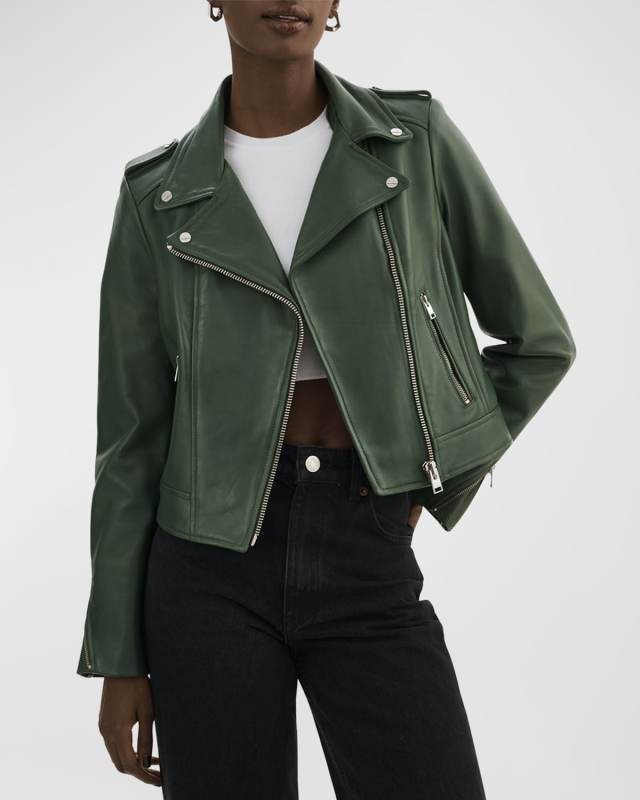 Holy Leather Biker Jacket with Removable Hood