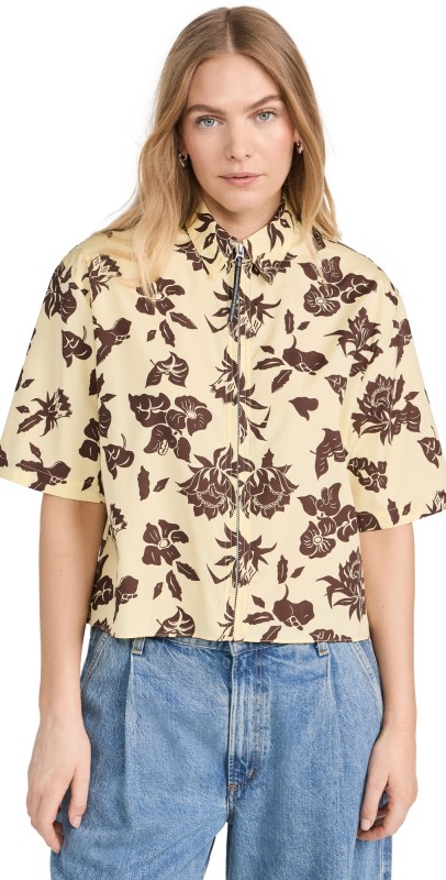 rag & bone Junie Printed Poplin Top Ylwfloral