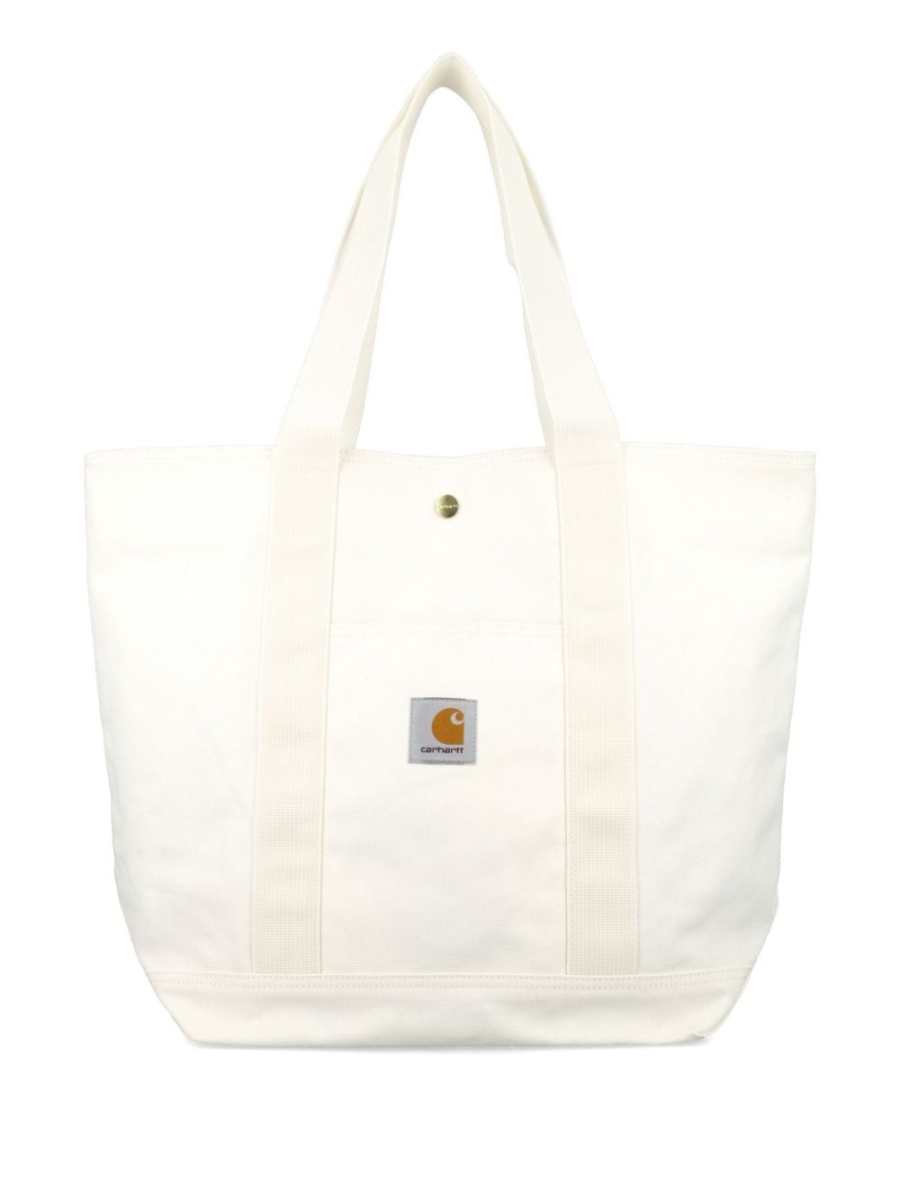 logo-patch canvas tote bag