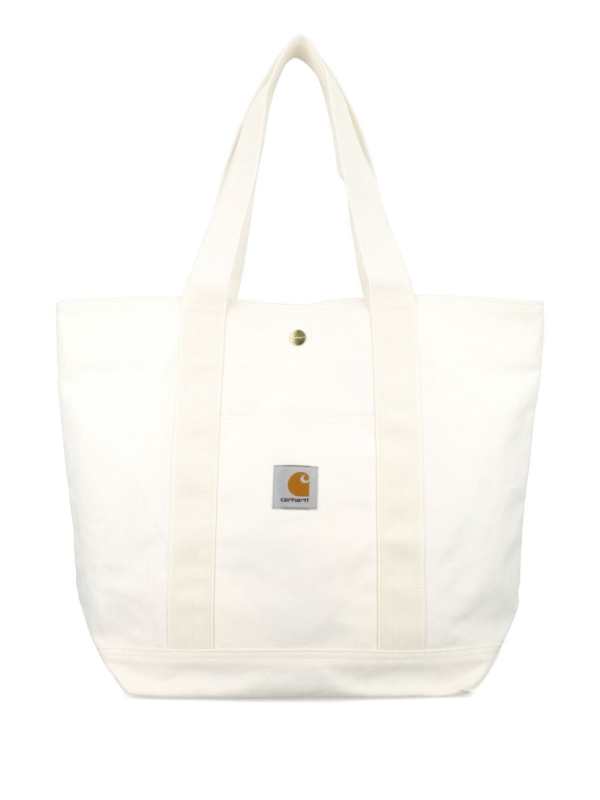 logo-patch canvas tote bag