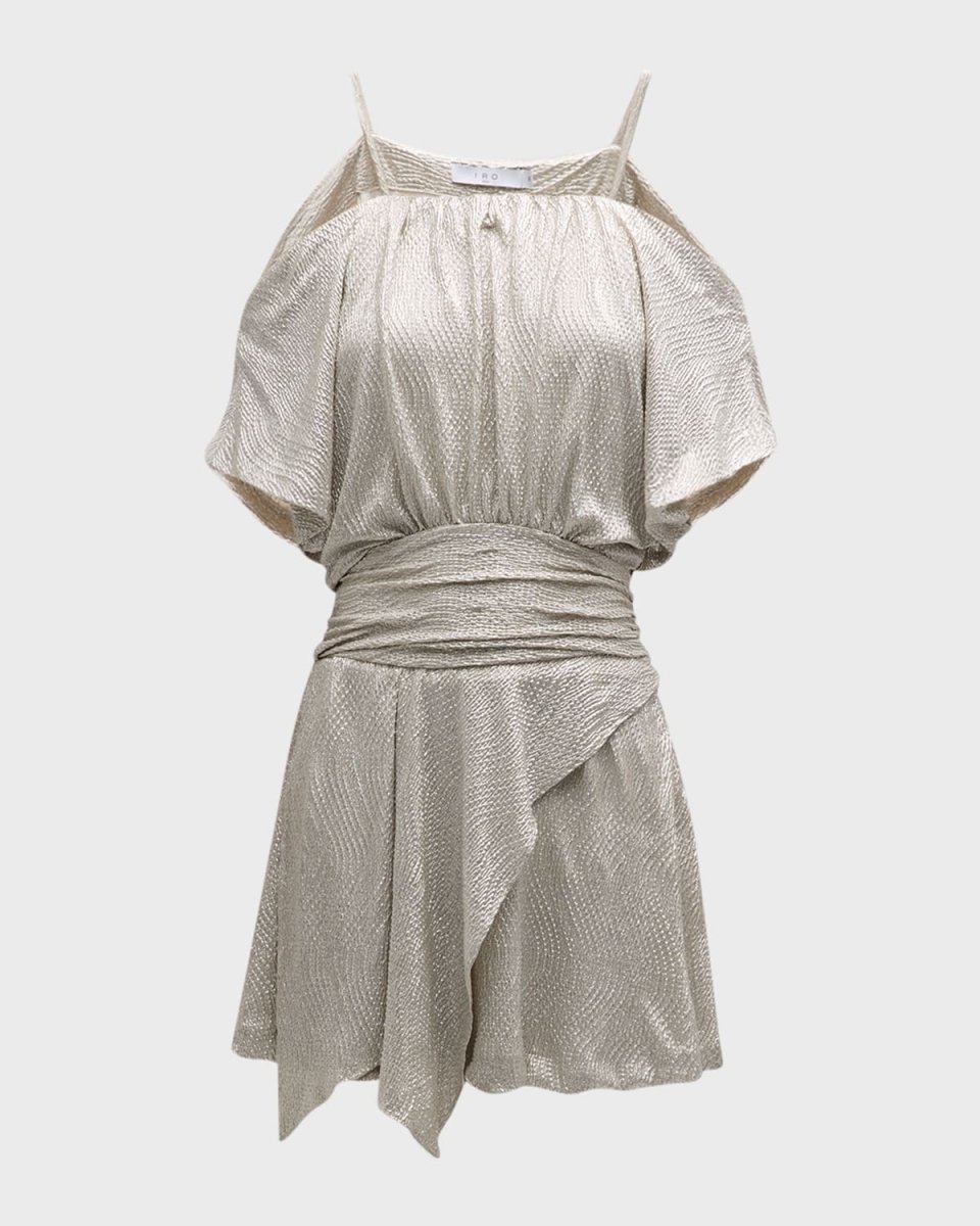 Siranne Draped Open-Shoulder Mini Dress