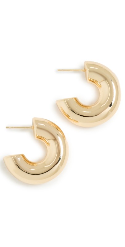 Argento Vivo Thick Hoop Earrings Gold