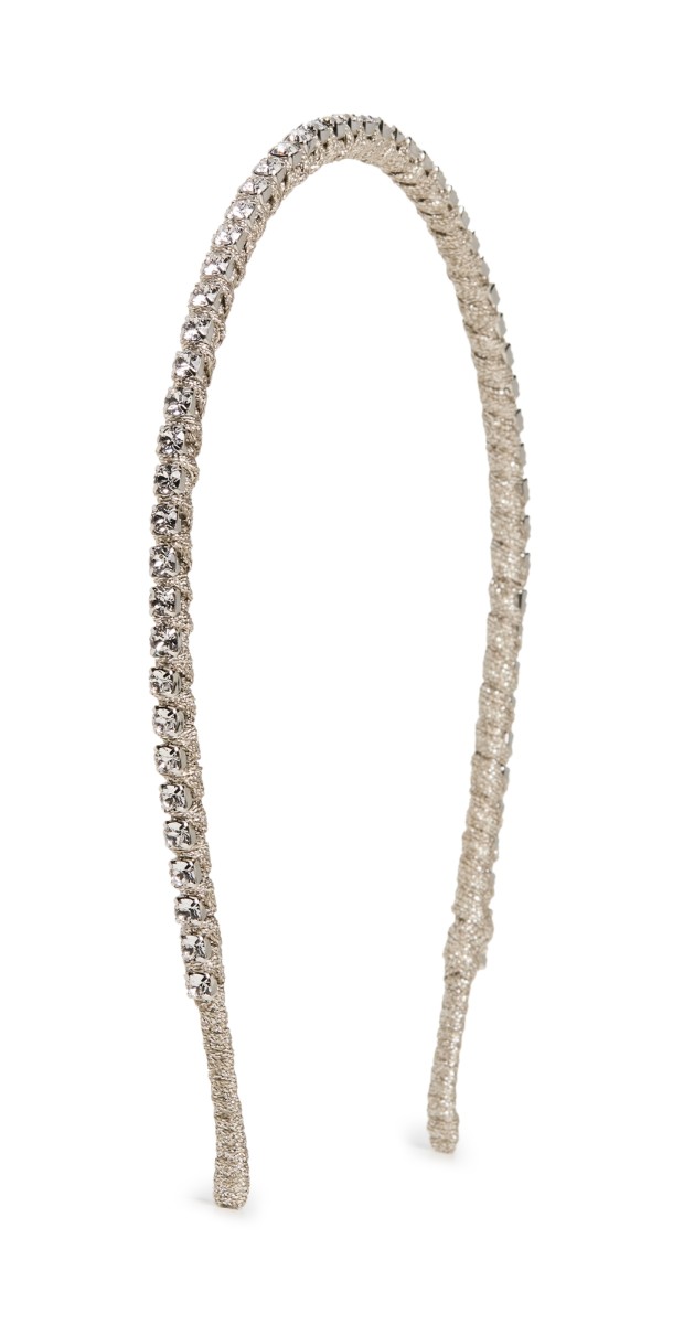 Jennifer Behr Lisbon Wrapped Headband Silver