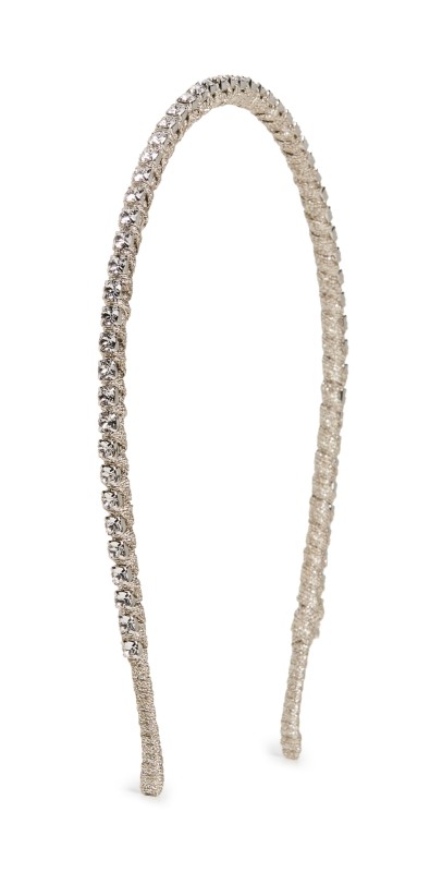 Jennifer Behr Lisbon Wrapped Headband Silver