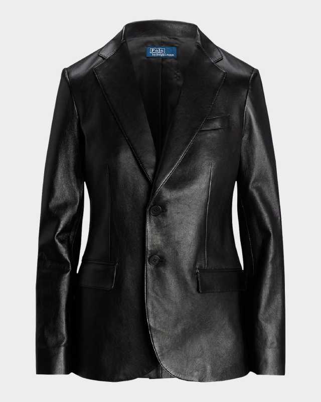 Lambskin Leather Blazer