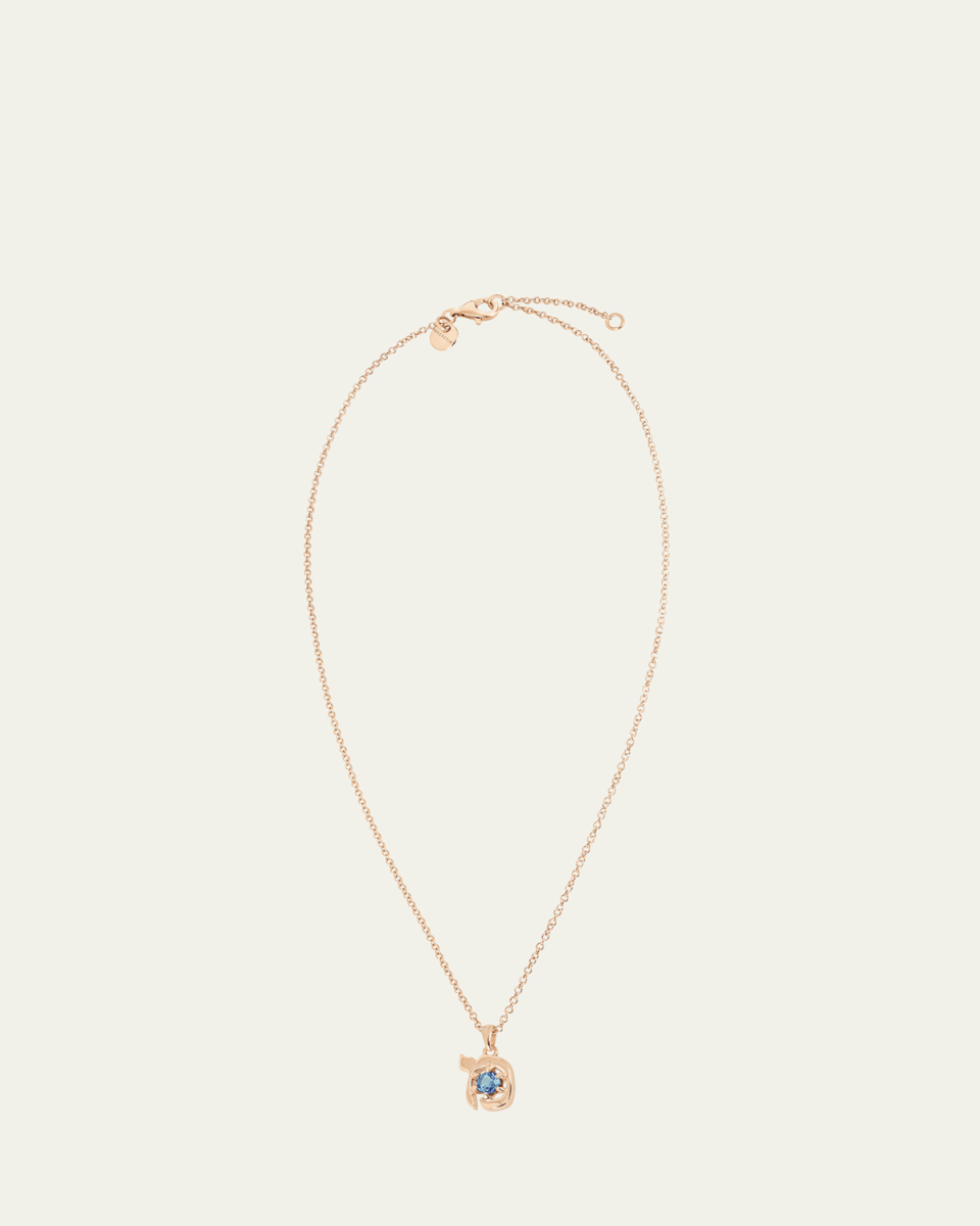 18K Gold Hebrew MEM Initial Necklace
