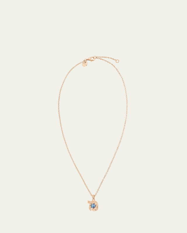 18K Gold Hebrew MEM Initial Necklace