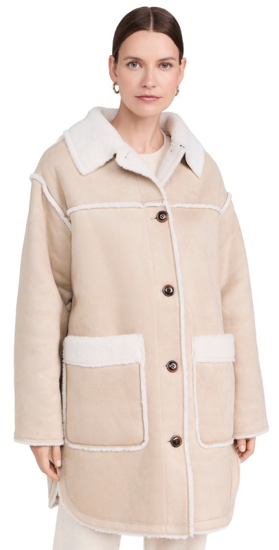 UGG Takara LuxeFluff Mid Jacket Sand