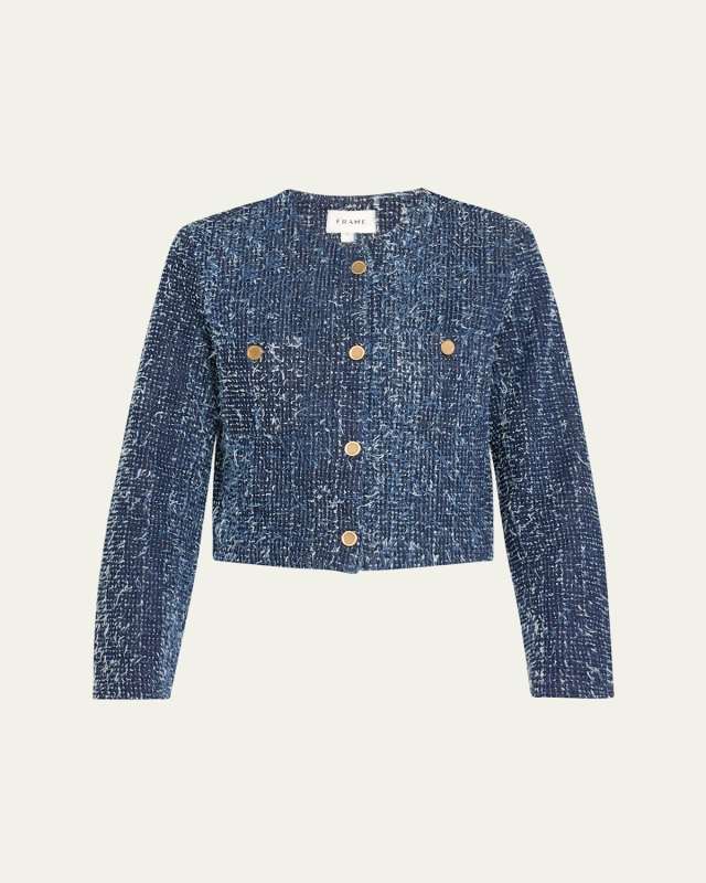 Tailored Denim Boucle Jacket
