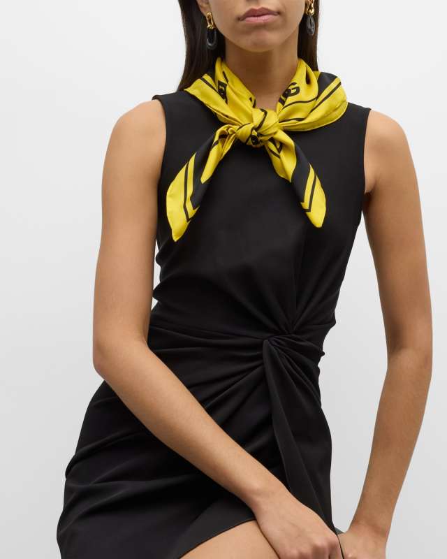 All-Over DG Monogram Silk Twill Square Scarf