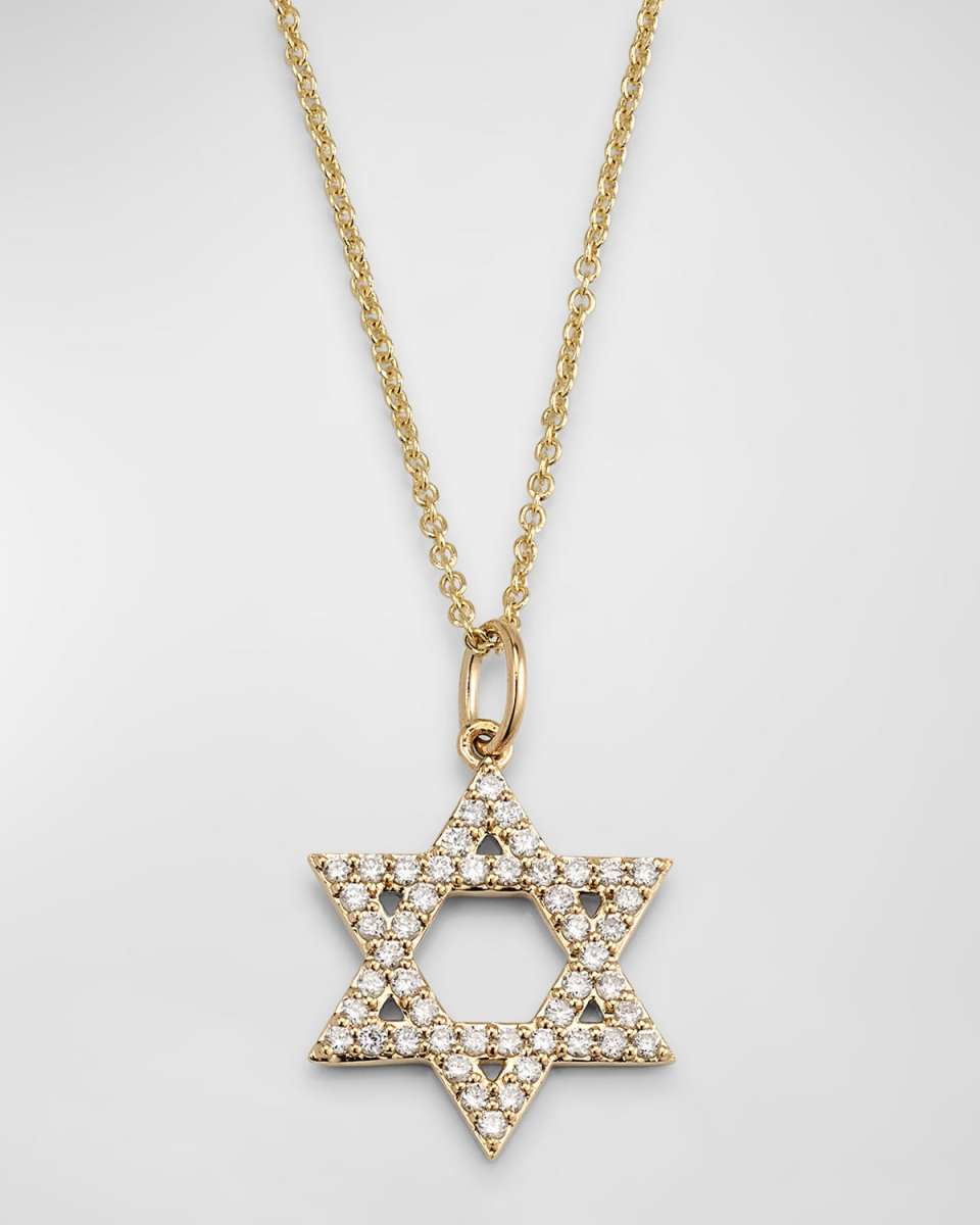 14K Star of David Charm on Light Chain Necklace