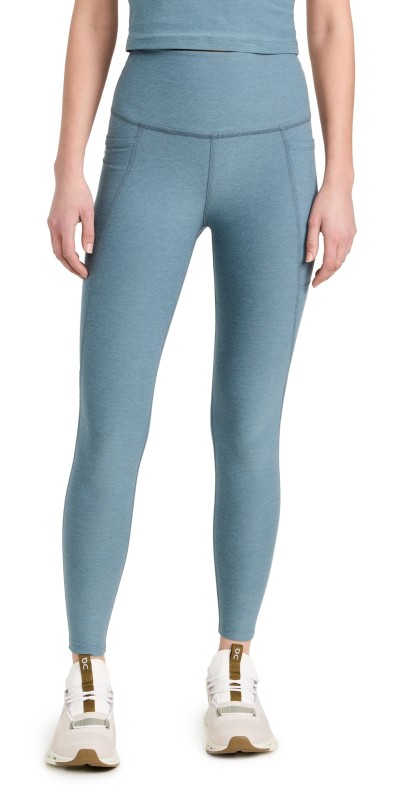 Beyond Yoga Spacedye Out of Pocket Midi Leggings Storm Heather