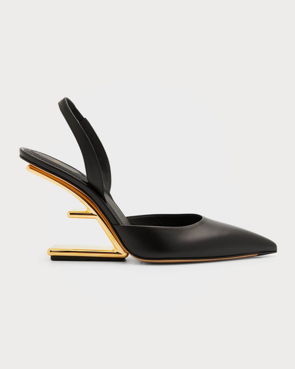 Vitello Leather Slingback Pumps
