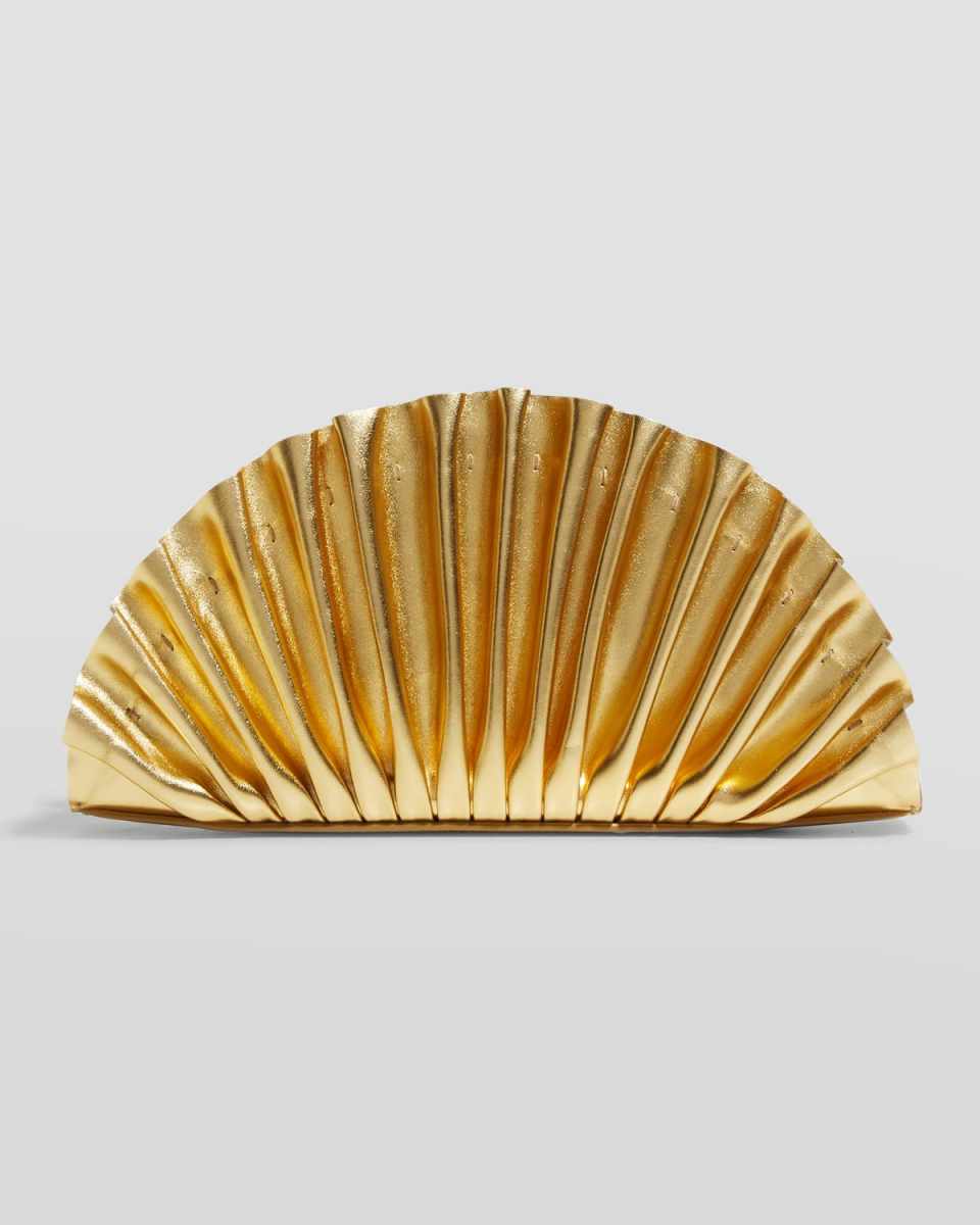 Nala Mini Pleated Metallic Clutch Bag