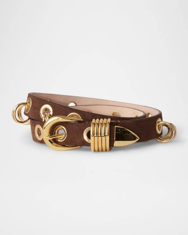 Revenge Ring Grommet Suede Belt