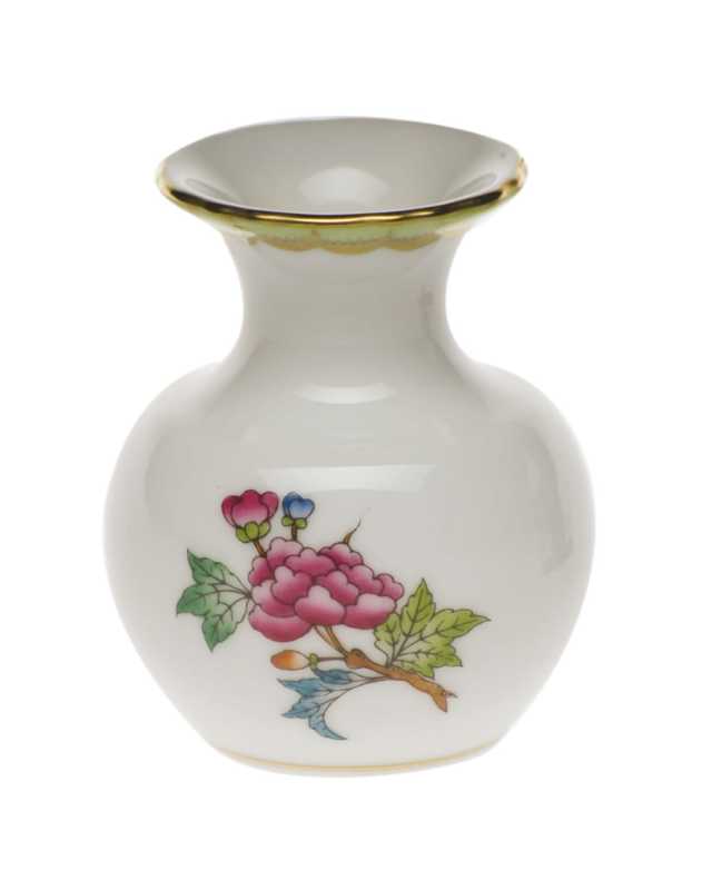 Queen Victoria Green Medium Bud Vase with Lip