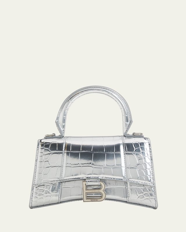 Hourglass XS Metallic Satchel Bag