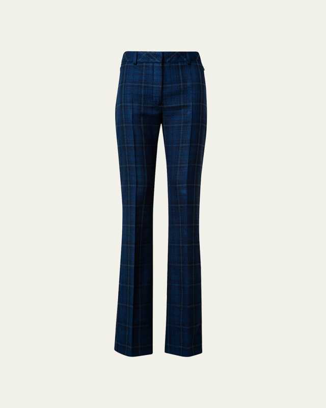 Glenn Plaid Boot-Cut Pants