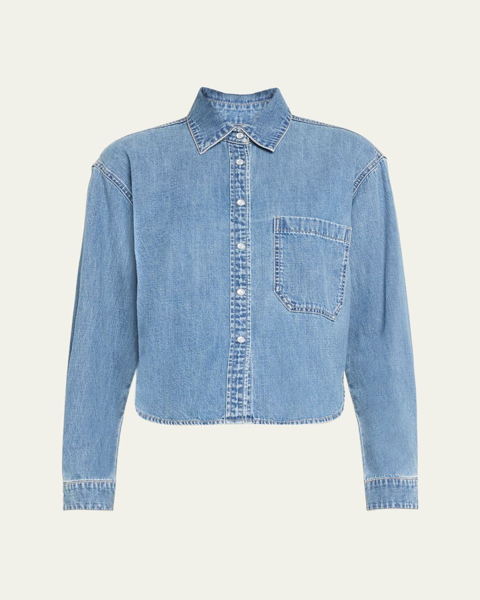 Aderes Snap-Front Denim Top